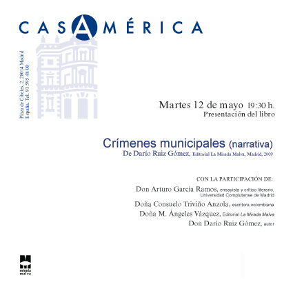 Invitaci�n a la presentaci�n de Cr�menes municipales